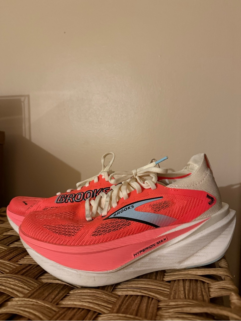 Brooks Women’s Hyperion Max Coral and White Running Shoes